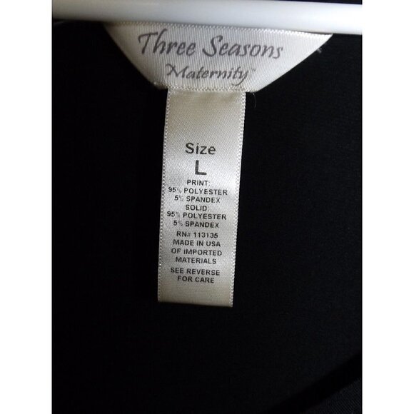 Three Seasons Maternity L Short Sleeve Floral V-Neck Dress - Picture 2 of 5